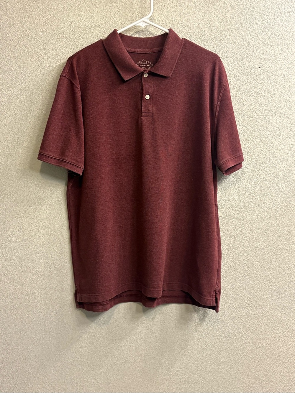 St. John’s Bay Legacy Polo Shirt Men’s Large Burgundy Short Sleeve Classic Fit